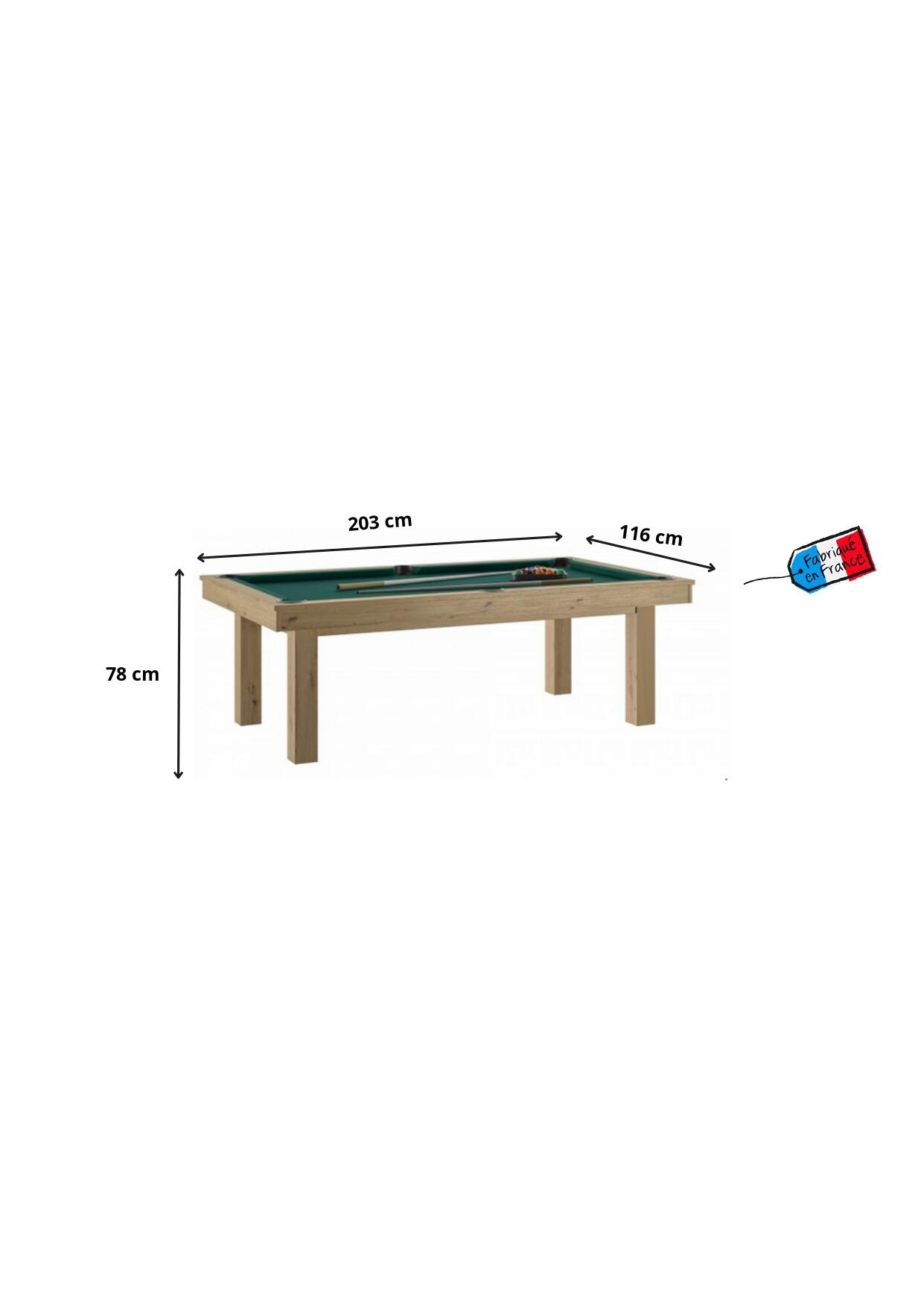BILLARD LAFITE CHENE SABLE - DRAP VERT AVEC PLATEAUX TABLE 4/4