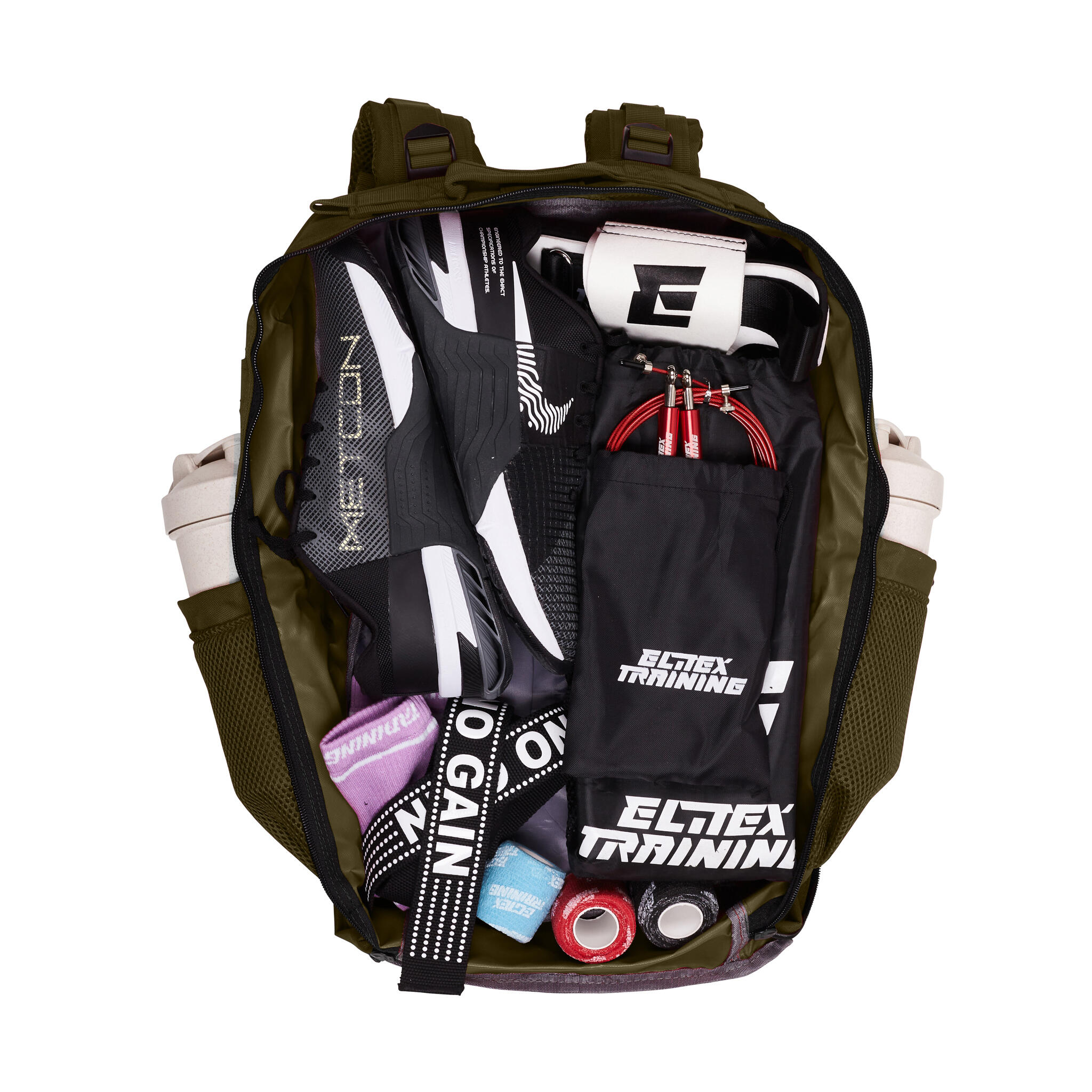 Mochila Elitex V2 Verde 45L Cabina Entrenamiento Repelente Agua 5/8