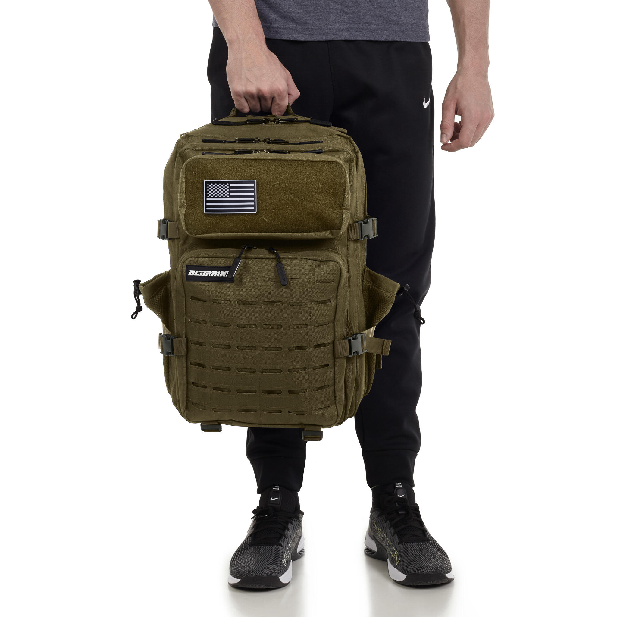Mochila Elitex V2 Verde 45L Cabina Entrenamiento Repelente Agua 2/8