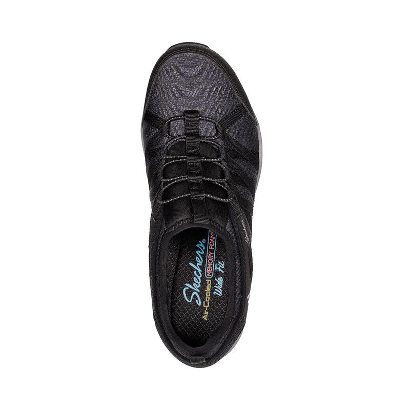 Zapatillas Caminar para Mujer Skechers 158236_BLK Negras Cordones Elásticos |
