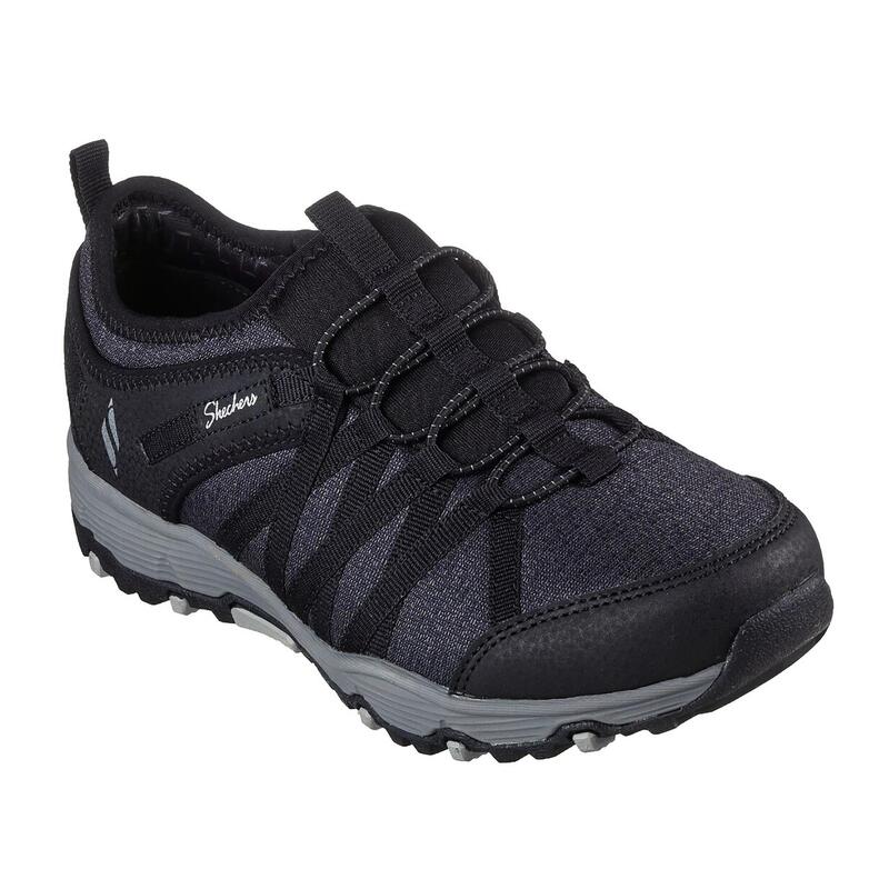 Zapatillas Caminar para Mujer Skechers 158236_BLK Negras con Cordones Elásticos