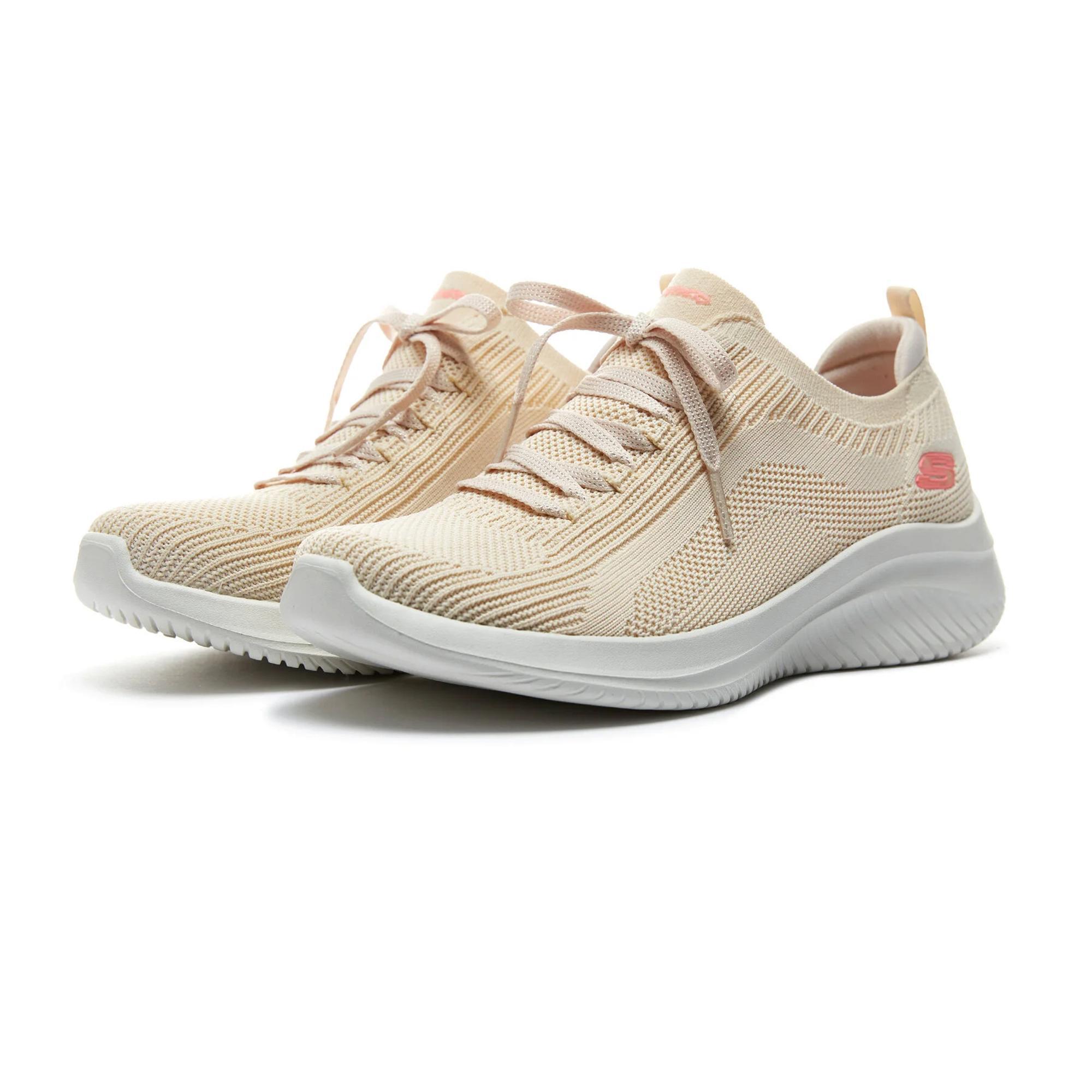 Sapatos de caminhada para mulher Skechers 149854_NAT Beige Lace-Up Shoes 5/6
