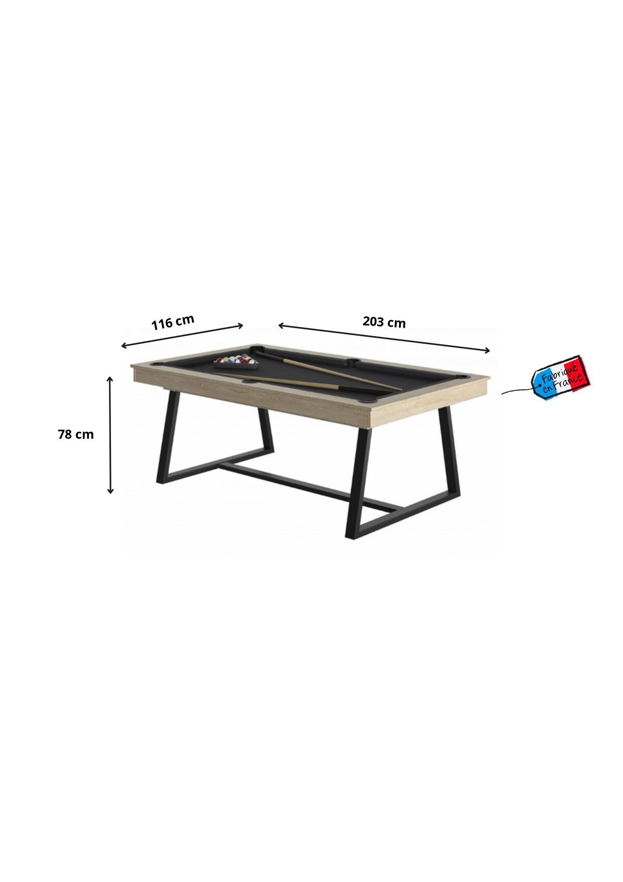 BILLARD BRIO OSLO - PIEDS NOIR - DRAP ROUGE AVEC PLATEAUX TABLE 4/4
