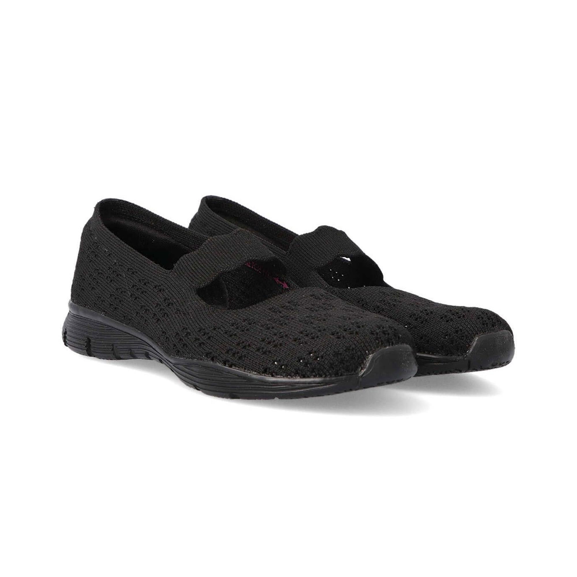 Zapatillas Caminar para Mujer Skechers 100453_BBK Negras Troqueladas 2/4