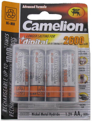 Camelion batterij oplaadbaar aa / lr06 nimh 1,5v 2600 mah (4 stuks)