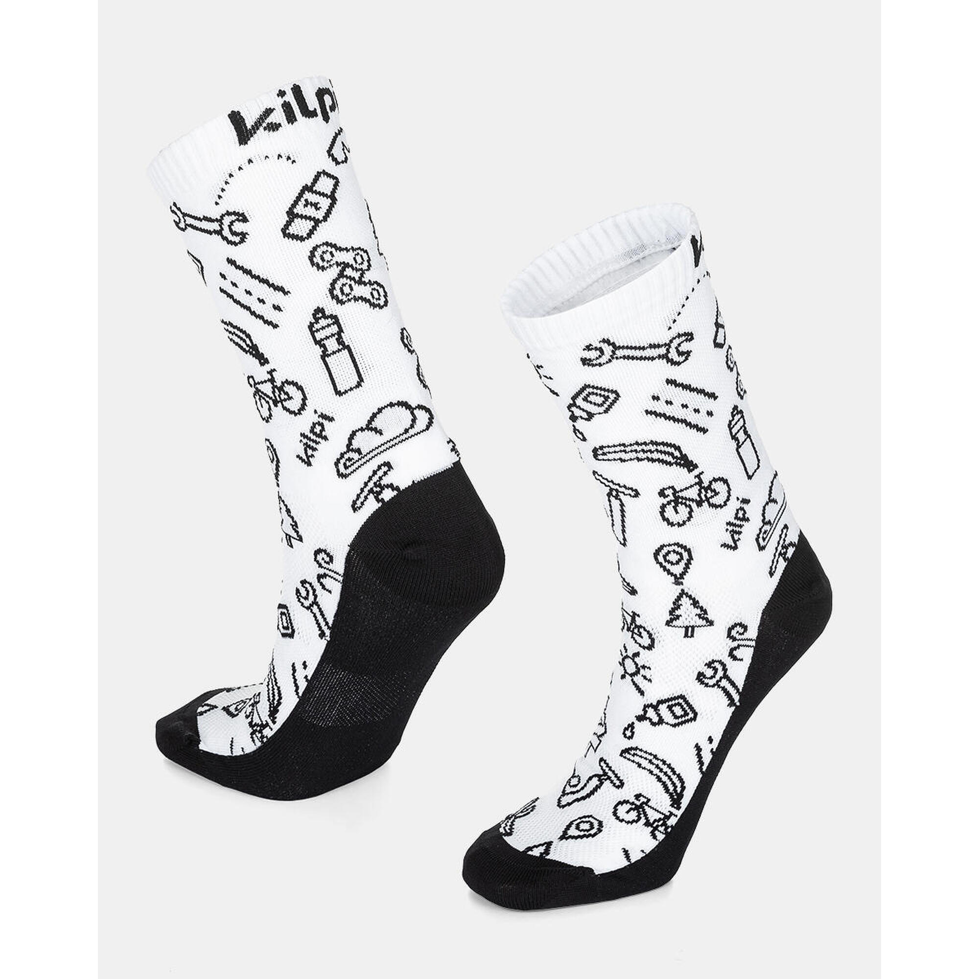 Calcetines de ciclismo Unisex FINISHER-U KILPI Blanco 1/3