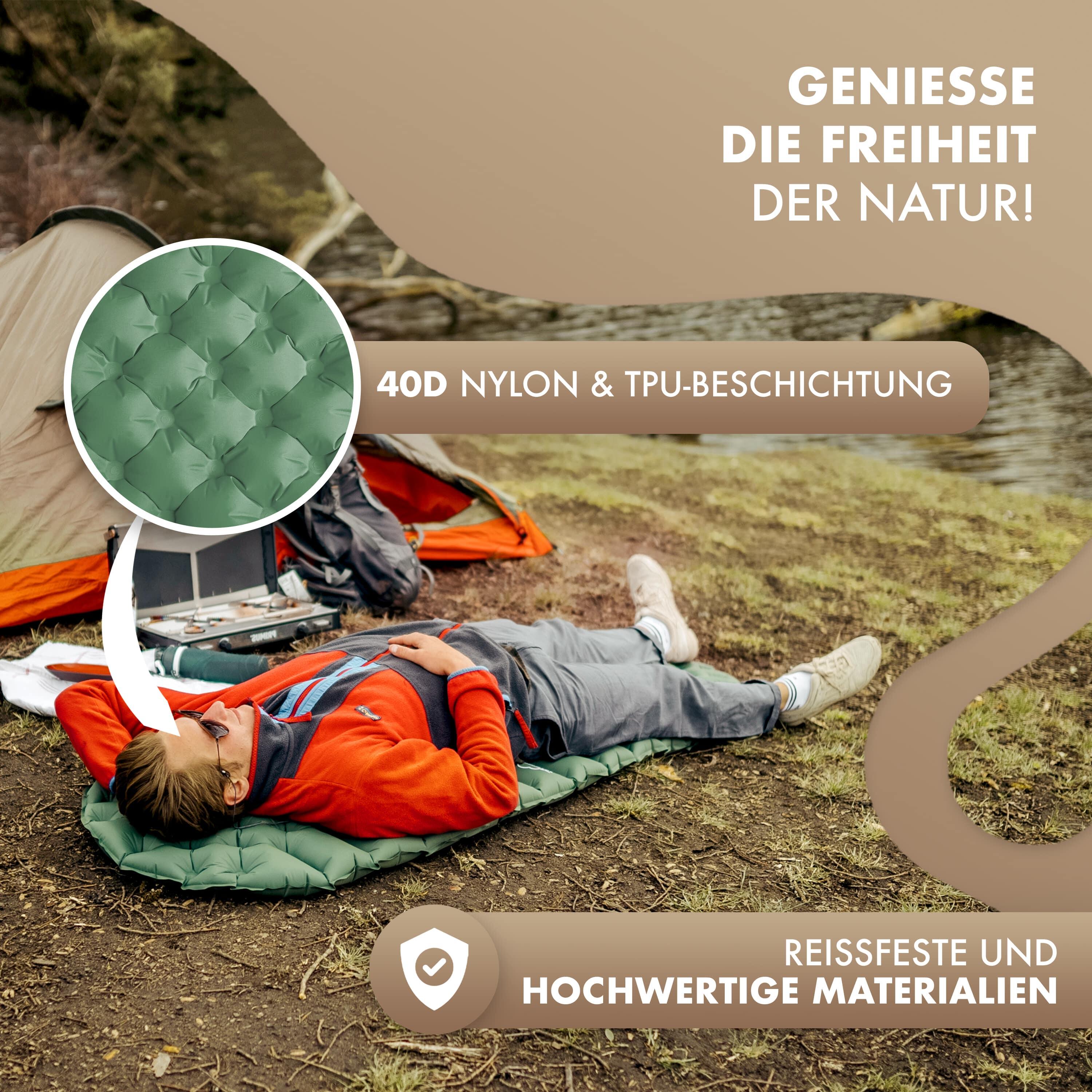 Naturbummler ® Camping Isomatte Outdoor 195x56cm [Co2-Neutral] inkl. Tragetasche 4/8