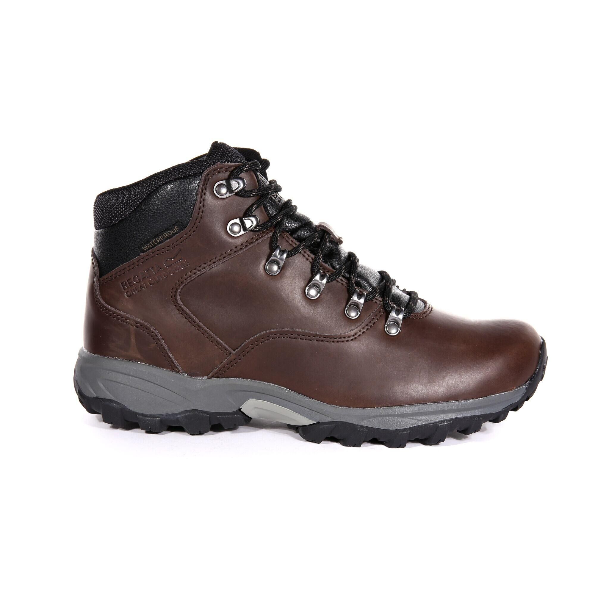 REGATTA Great Outdoors Mens Bainsford Waterproof Leather Hiking Boots (Peat)