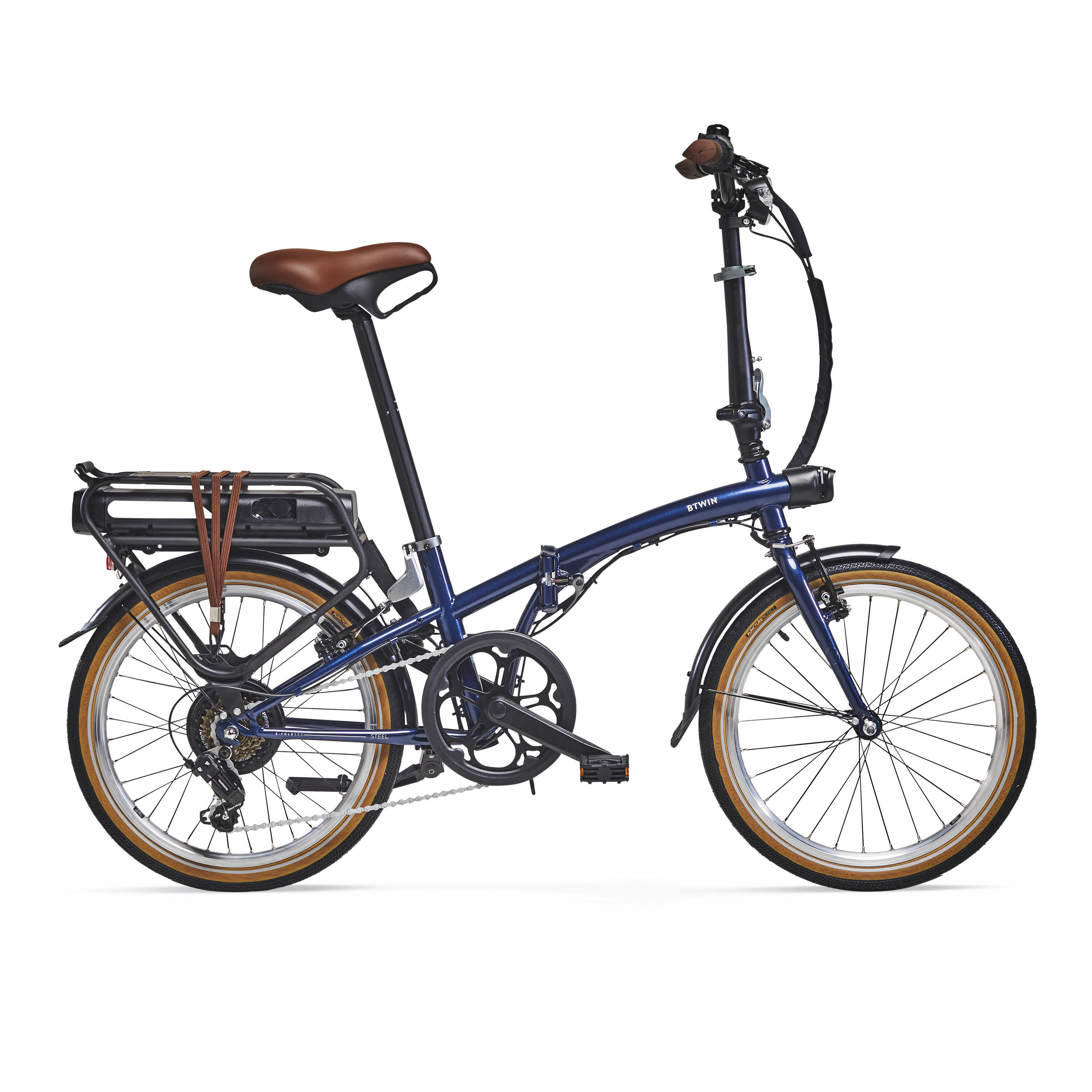 BTWIN Segunda vida - Bicicleta E Fold 500 Azul Eléctrica Plegable - EXCELENTE