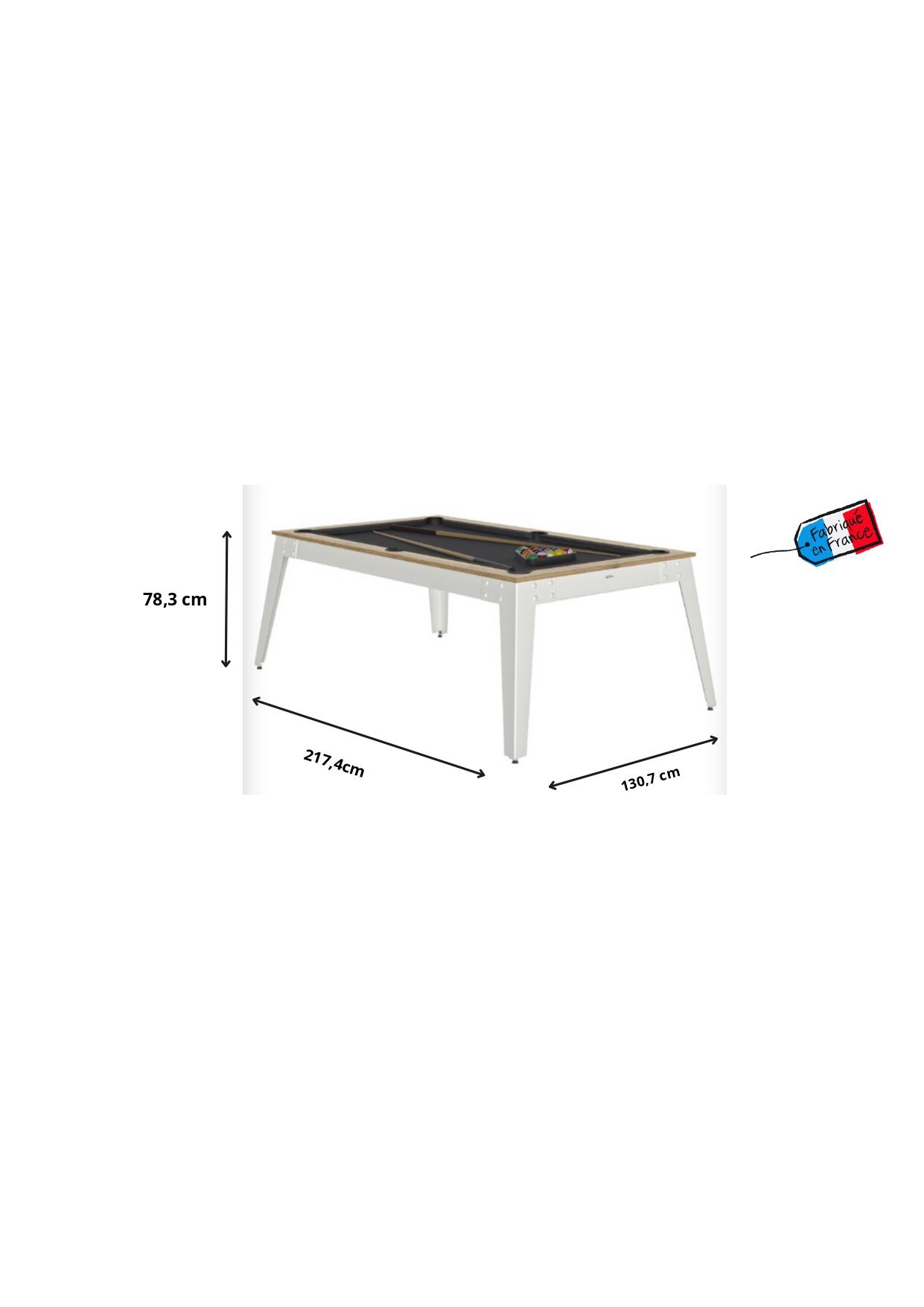 BILLARD STEEL CHENE SABLE - PIEDS BLANCS - DRAP ROUGE 4/4