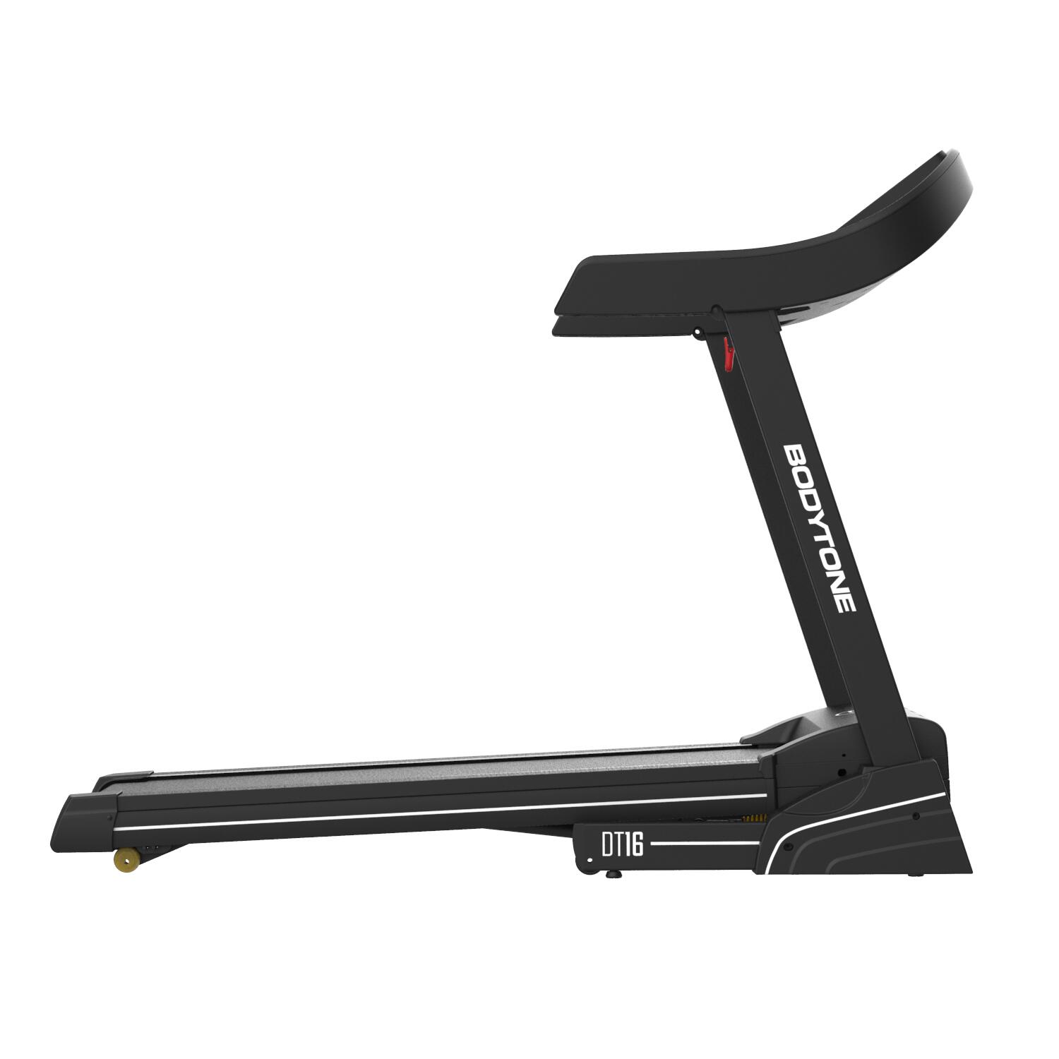 Tapis de course pliable 16 km/h avec Bluetooth apps, MP3, écran LCD 2/8