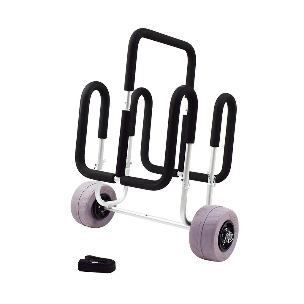 Aluminium trolley for 2 paddles with low-pressure wheels – beach special