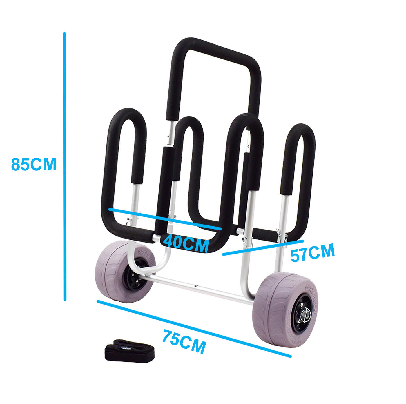 Carrello in alu con 2 ruote a pale, bassa pressione, speciale per la spiaggia 4/4
