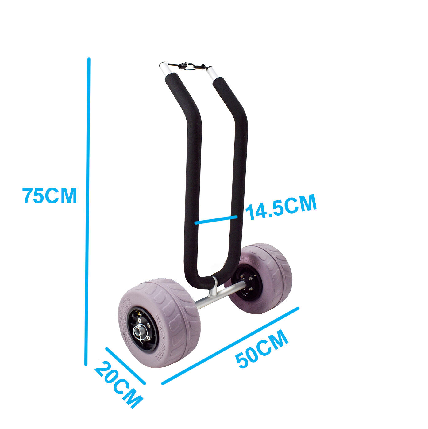 Alu-Trolley 1 paddle Räder Niederdruck speziell Strand 4/4