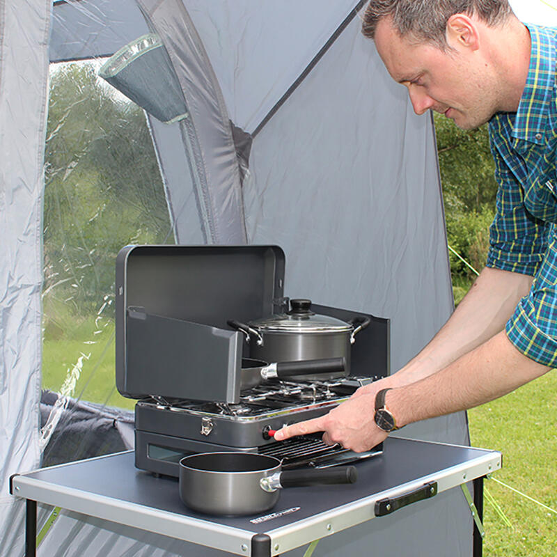 Twin Burner Gas Stove & Grill OUTDOOR REVOLUTION Decathlon