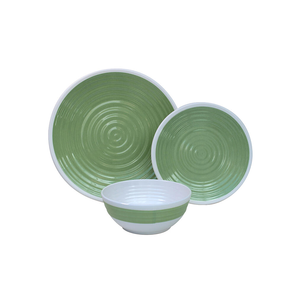 OUTDOOR REVOLUTION Premium 12pc Melamine Plate & Bowl Set Lime