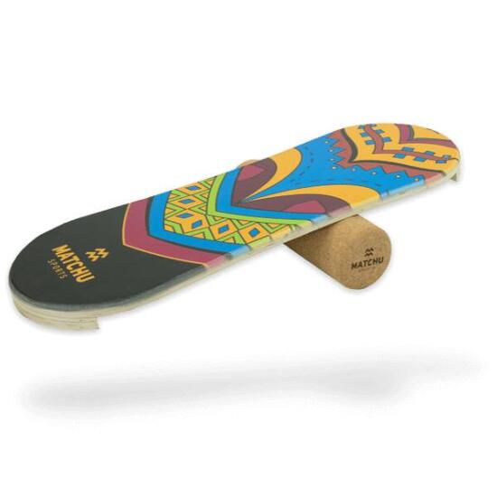 Balancierbrett + Rolle - Balance Board - aus Holz - 73x25x3 cm