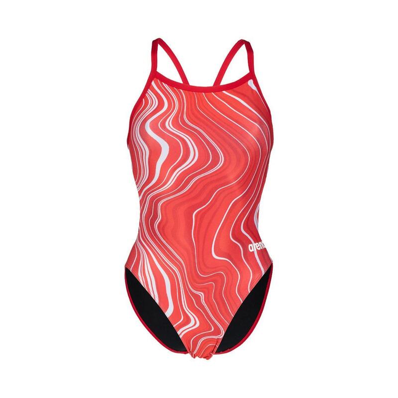 Arena  Marbled Challenge Back Swimsuit - Red/Multi