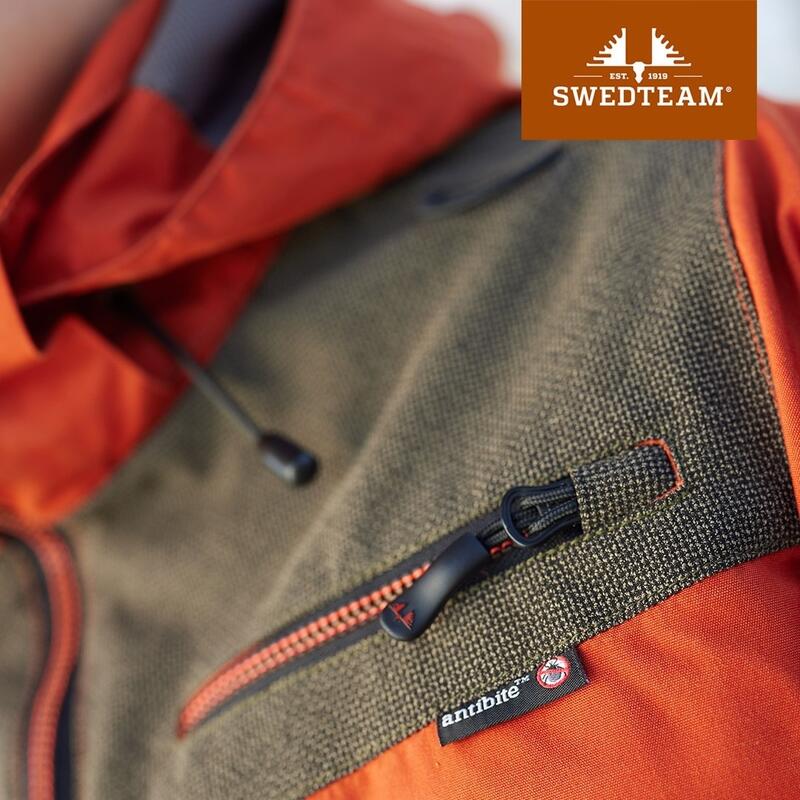 Chaqueta de Caza para Hombre de Swedteam Lynx M Naranja Anti-insectos.