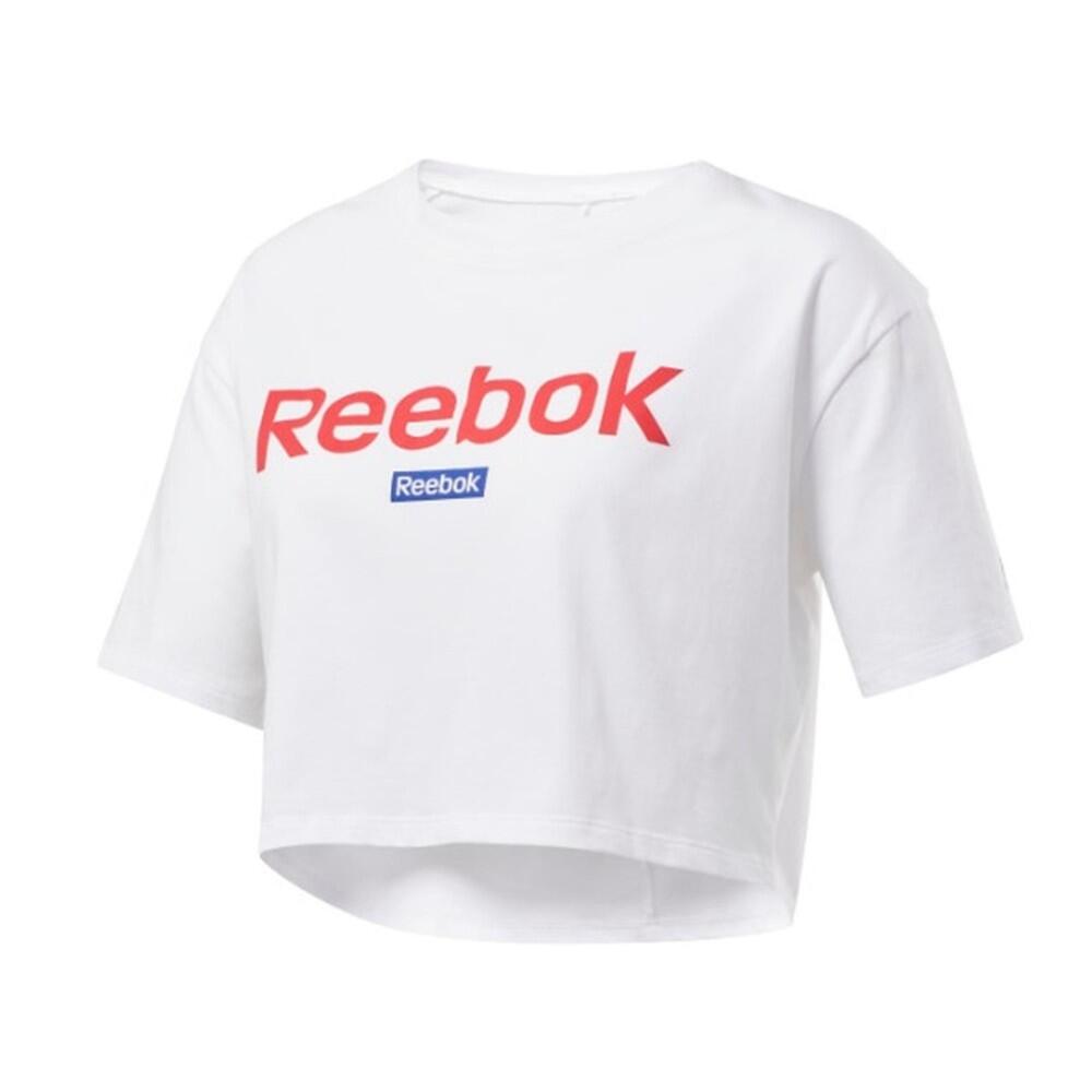 Reebok - Linear Logo Crop Tee Tee-shirt Femme - T-shirt Manches Courtes - Blanc - 42 M/l - Decathlon