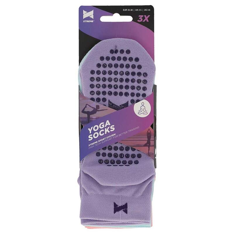 Skarpetki Xtreme Yoga, 3 par, Pastelowe