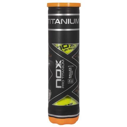 Bote de 4 pelotas de pádel PRO TITANIUM NOX