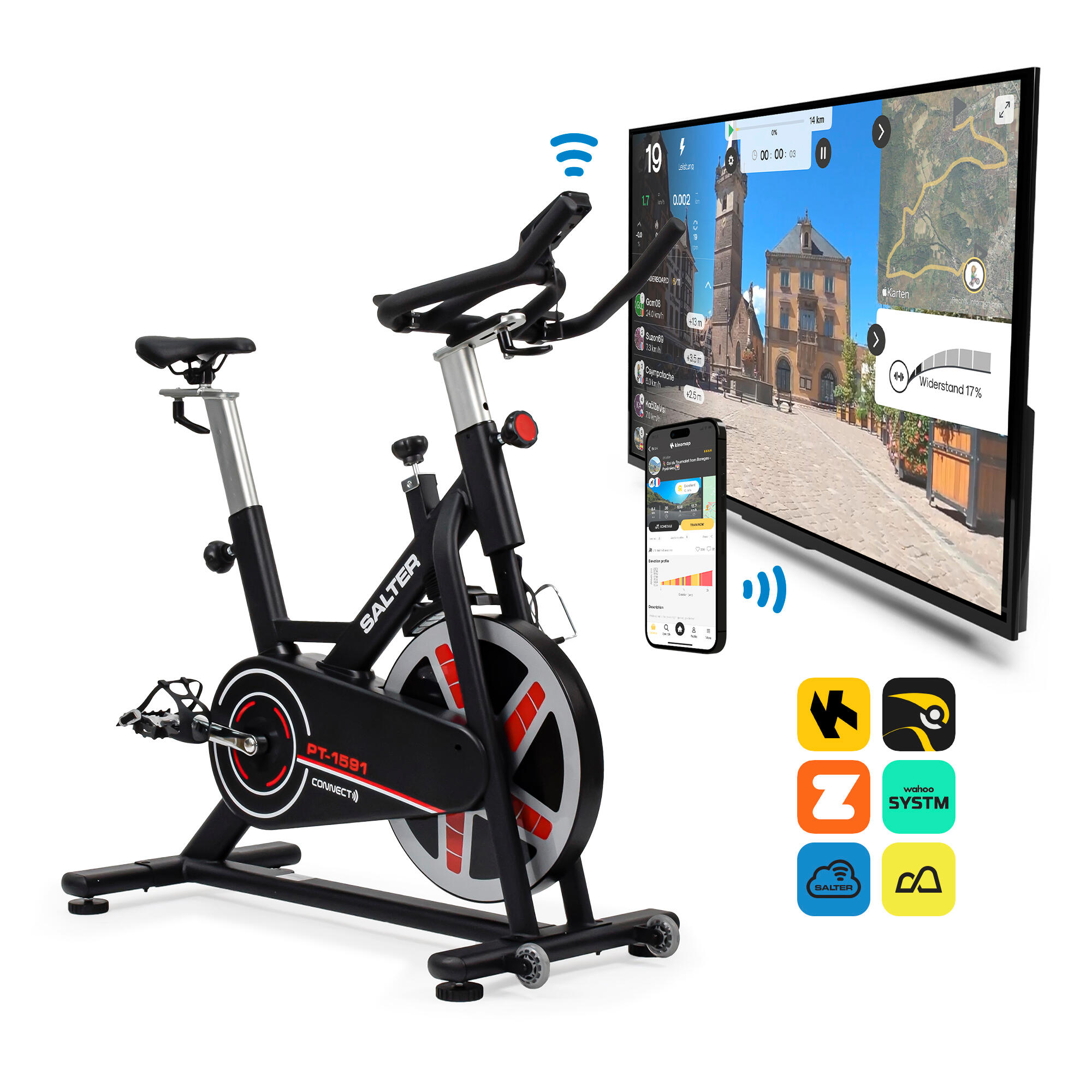 M quina bicicleta indoor Salter PT 1591 con conectividad Decathlon