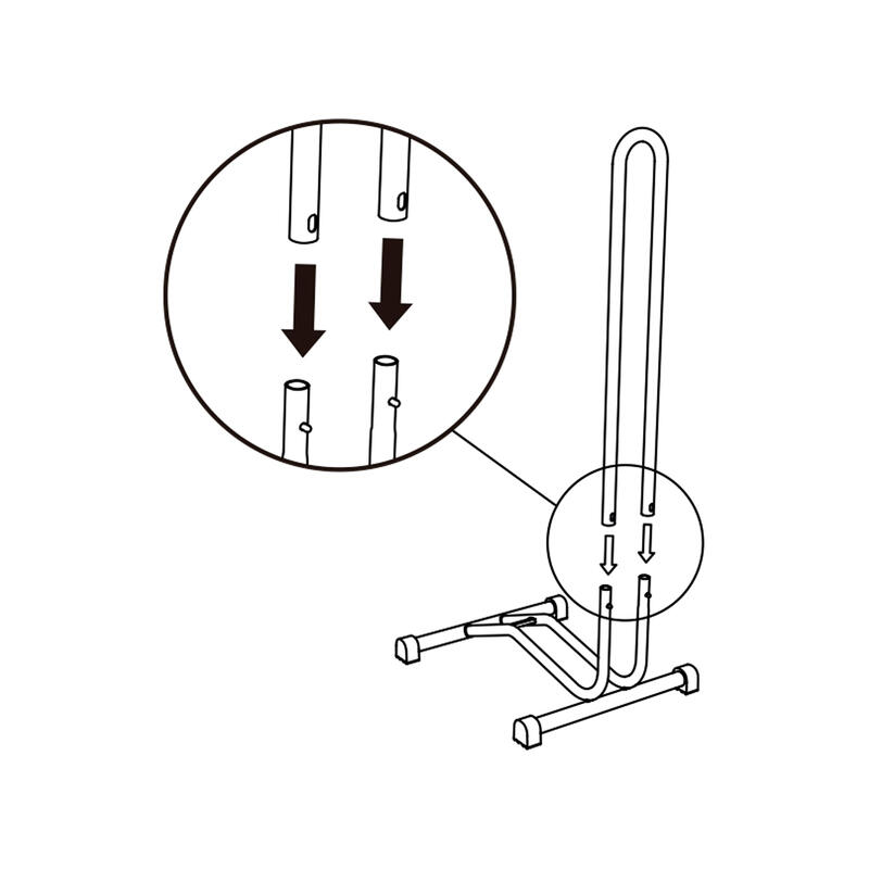 Soporte para bicicleta portátil de suelo Incluye elementos de fijación