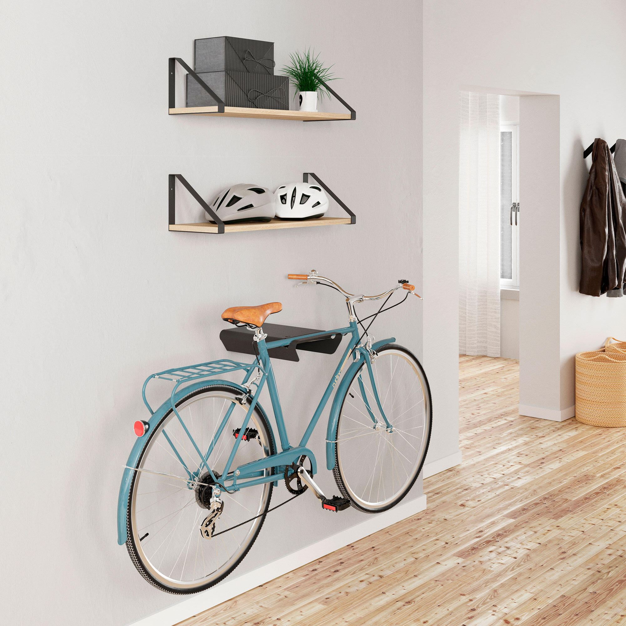 Soporte Bicicleta Pared fijo hecho con Acero Incluye tornillos Fácil instalación 5/5