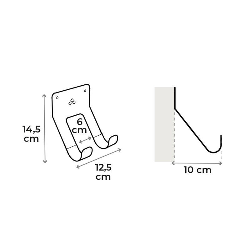 Soporte de pared para scooter con protector para manillar y pared y tornillos