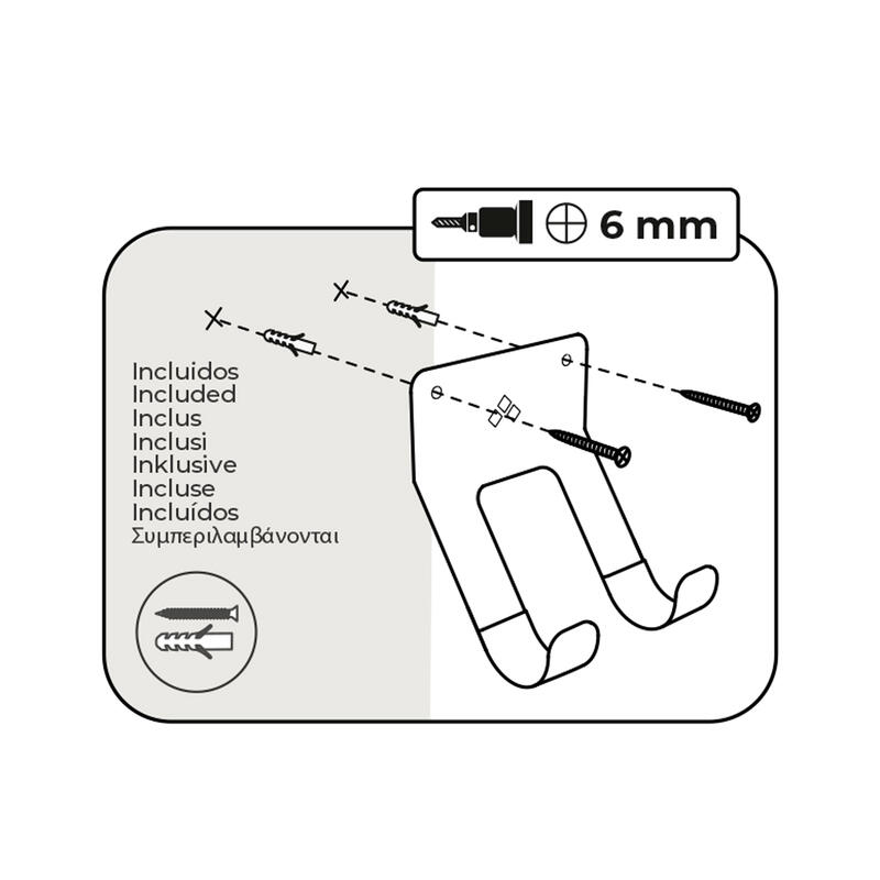 Soporte de pared para scooter con protector para manillar y pared y tornillos