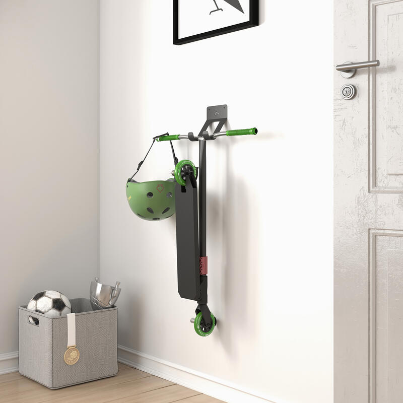 Soporte de pared para scooter con protector para manillar y pared y tornillos