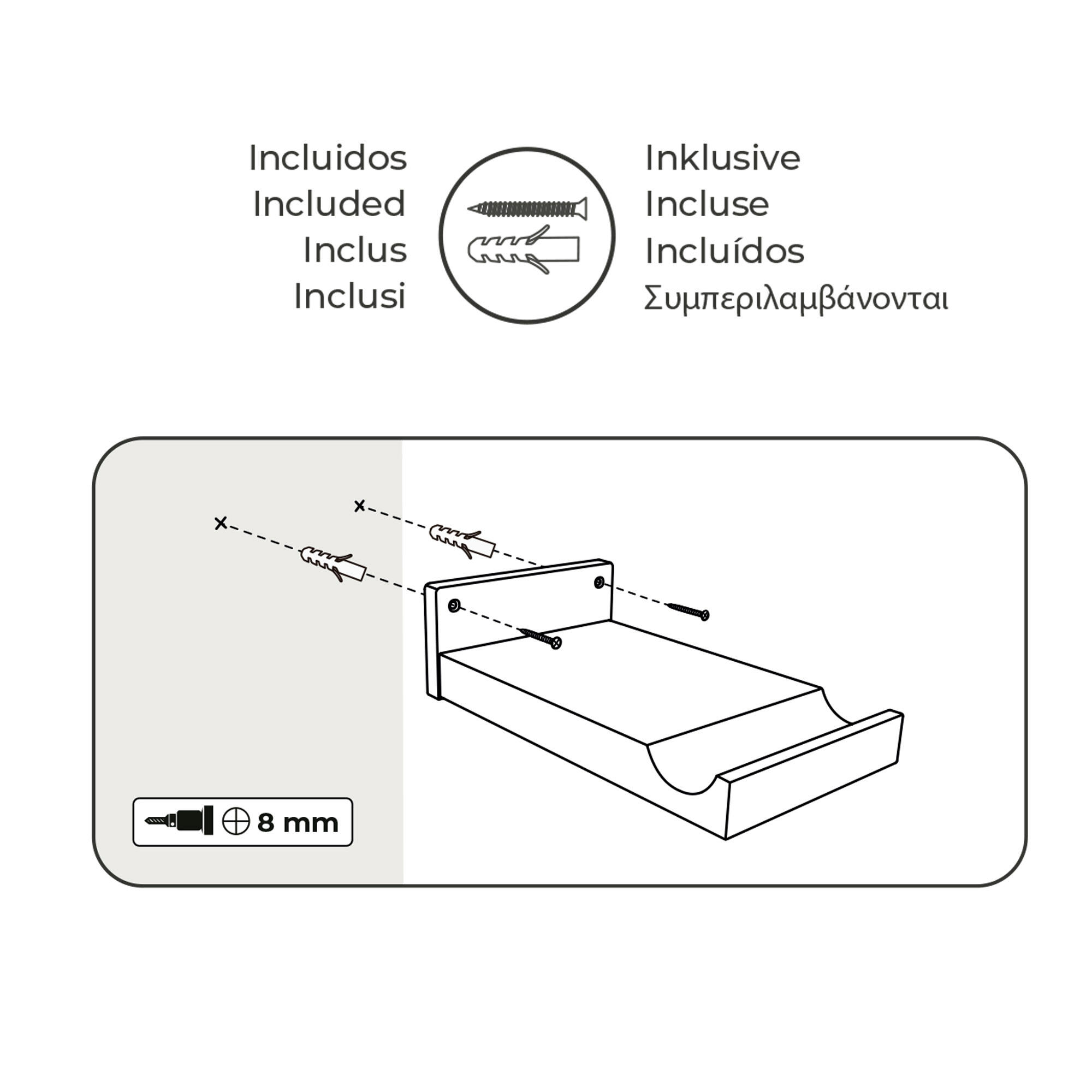 Suporte de parede fixo para bicicleta em madeira Incluindo parafusos 2/5