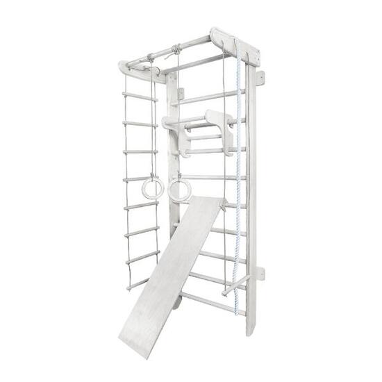 Holz Sprossenwand mit Rutsche, Trapez und Klimmzugstange