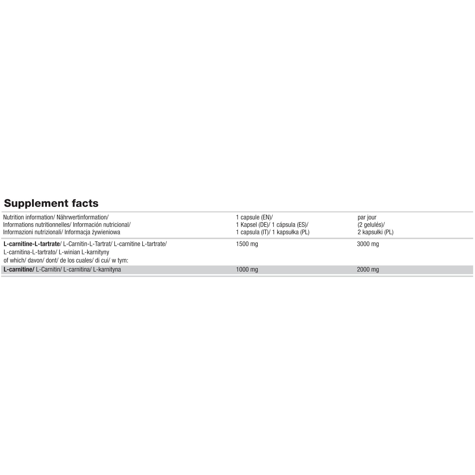 L-Carnitine 1500 Mega Caps - 120 pièces 3/3