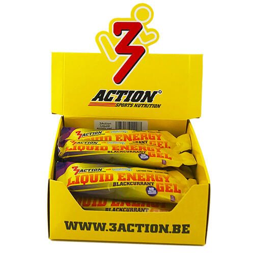 3ACTION LIQUID ENERGY GEL BLACKCURRANT 55ML -  DOOS 15 GELS