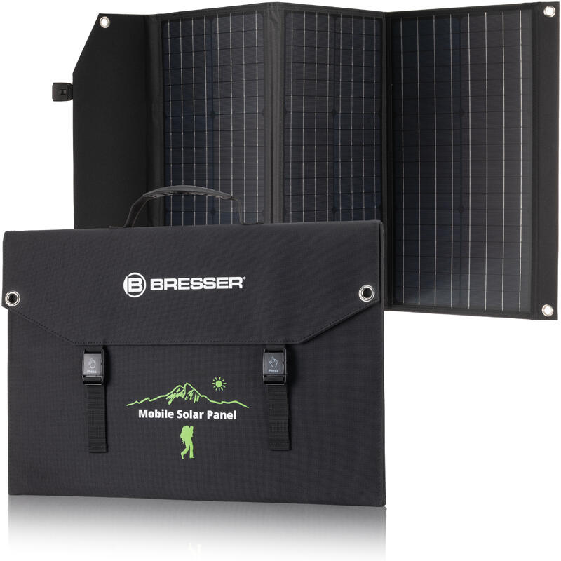KIT Batería Externa Portátil  600 W + Panel Solar 90 W Bresser, Camping, Viajes