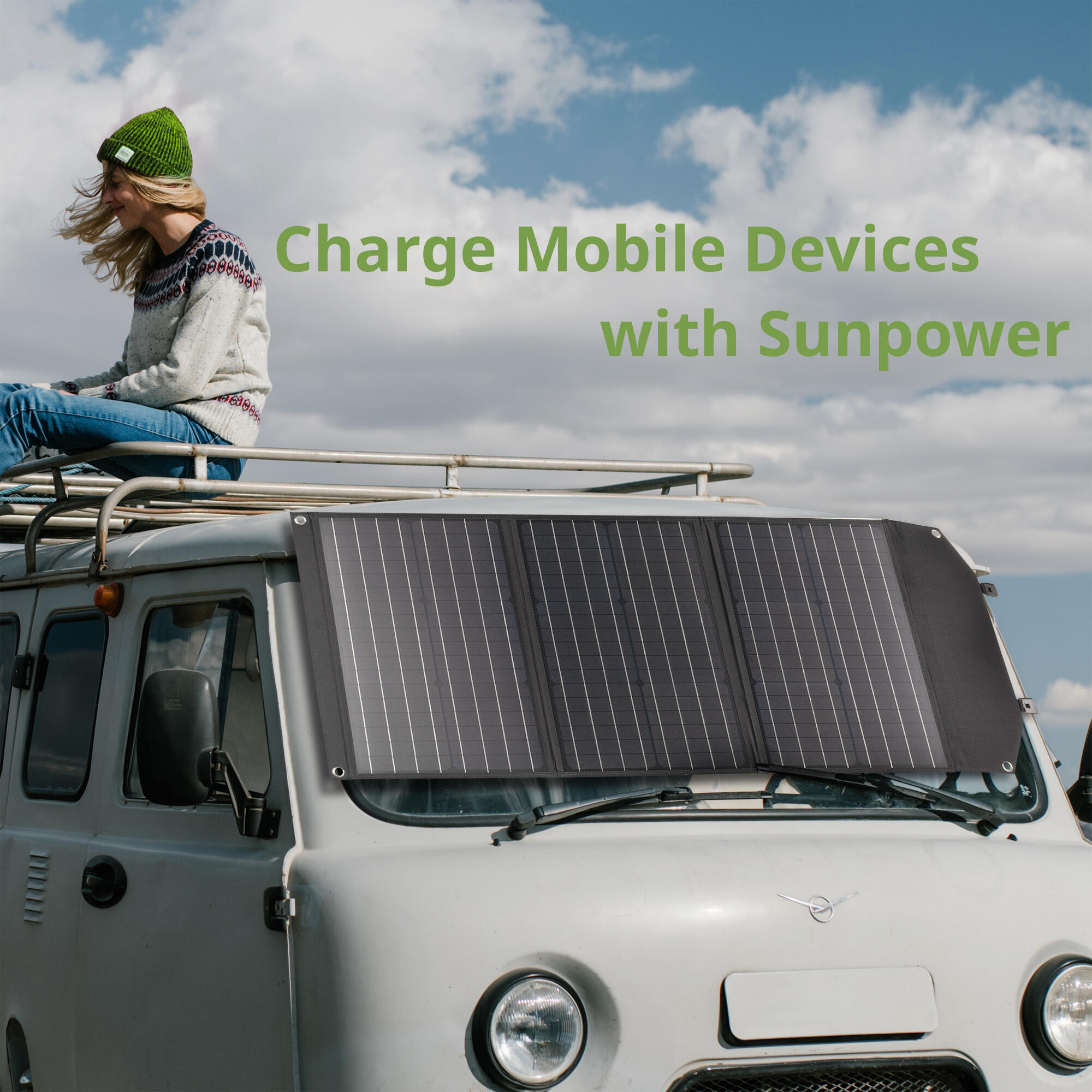 Mobiles Solar-Ladegerät 90 Watt mit USB- u. DC-Anschluss 4/7