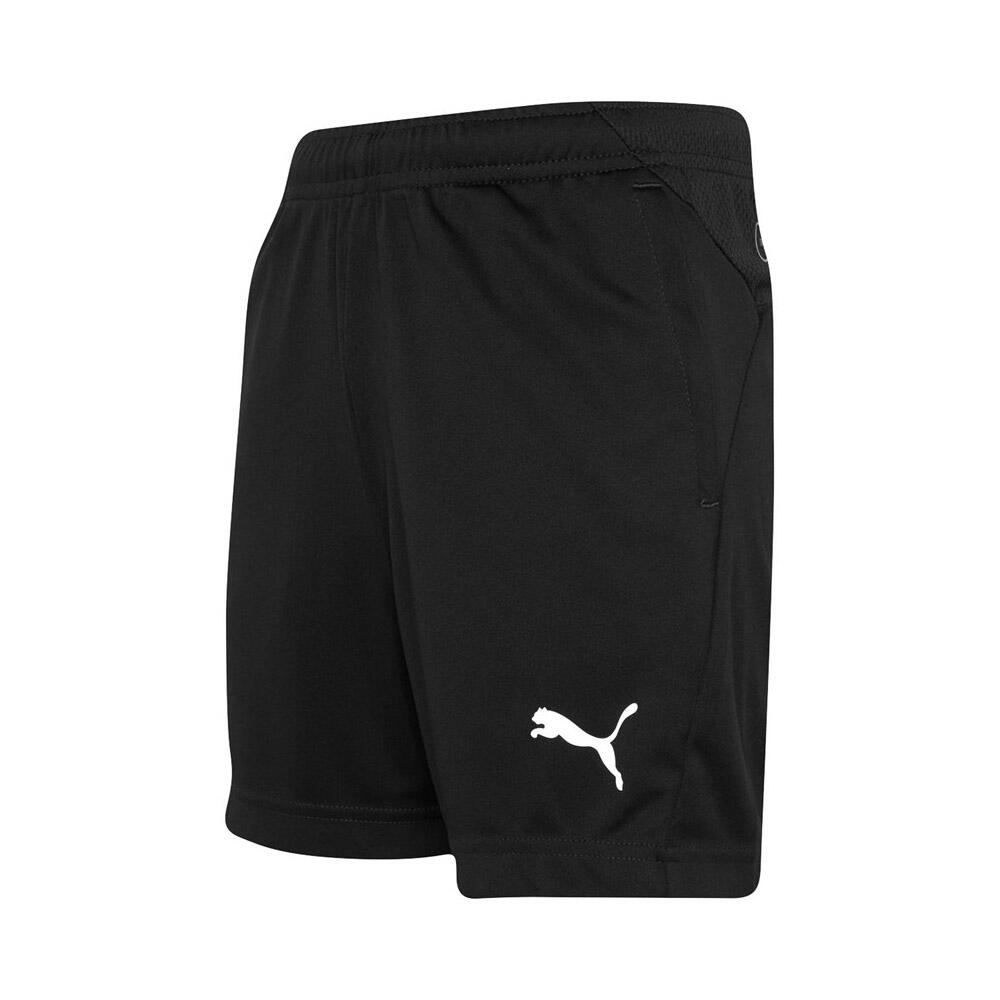 Pantaloni Corti da Allenamento Puma Liga Jr, Unisex Bambini, Nero e Bianco, 152 1/2