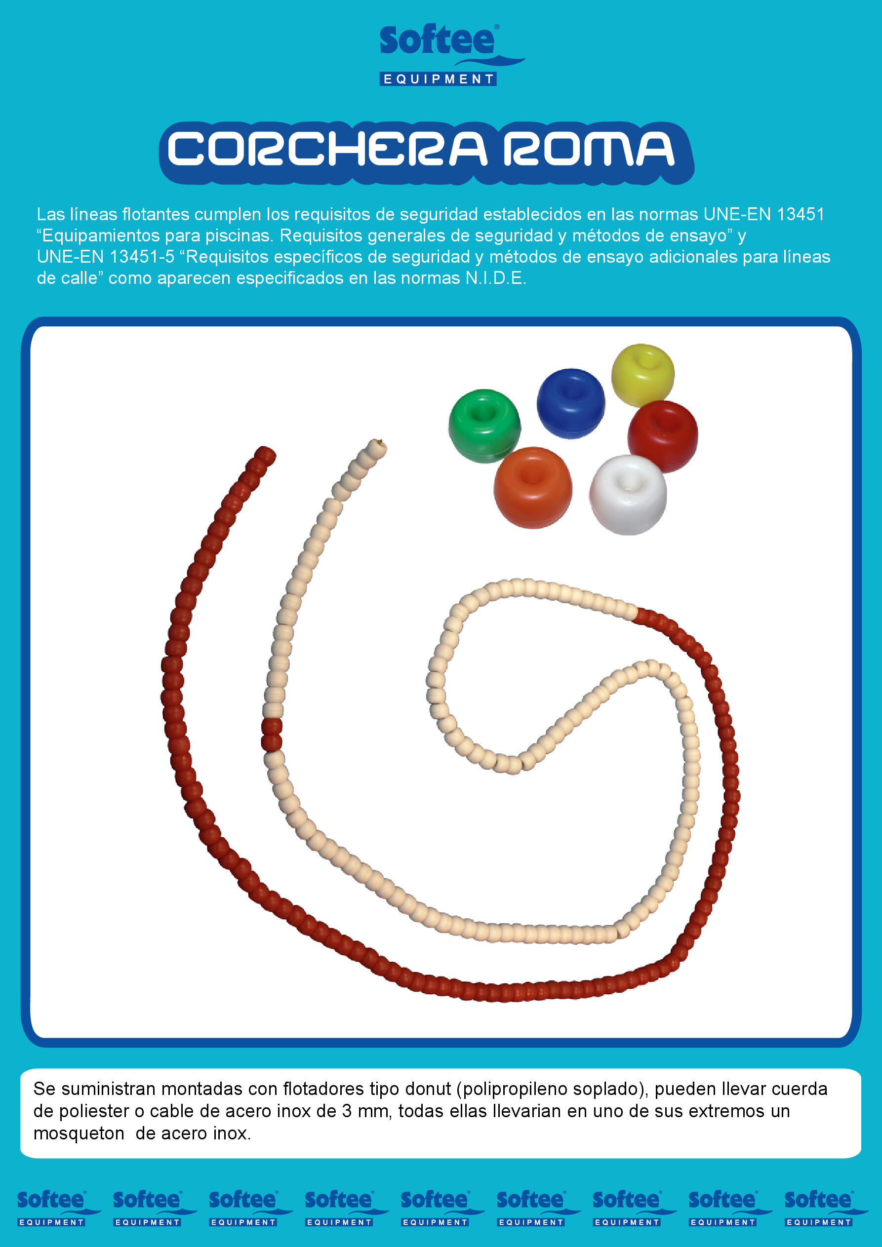 Schwimmer mit Kabel und Karabiner Softee Equipment Roma 25MT 9.1 kg 4/4
