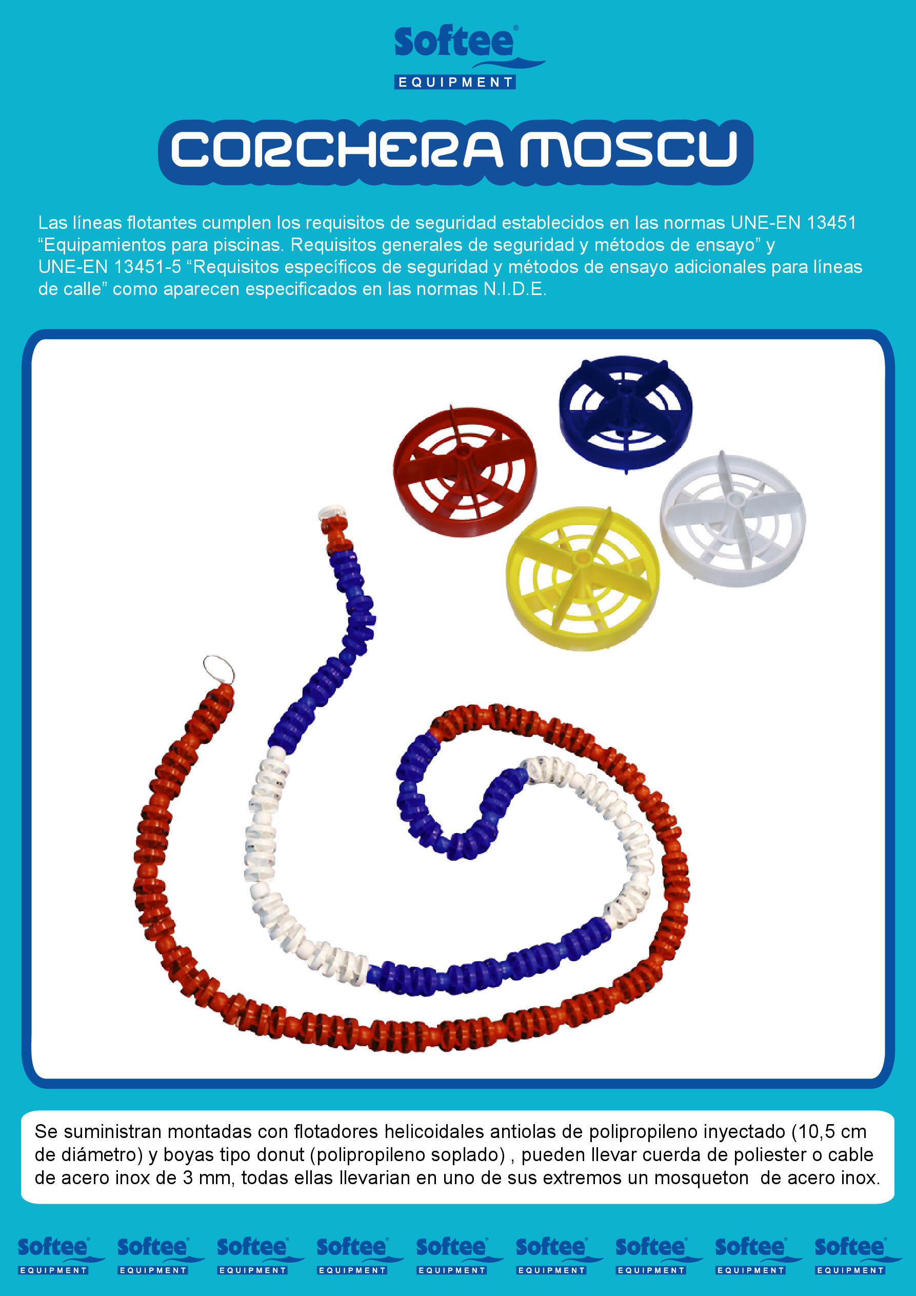 Galleggiante con corda e moschettone Softee Equipment Moscú 50MT 18.2 kg 4/5