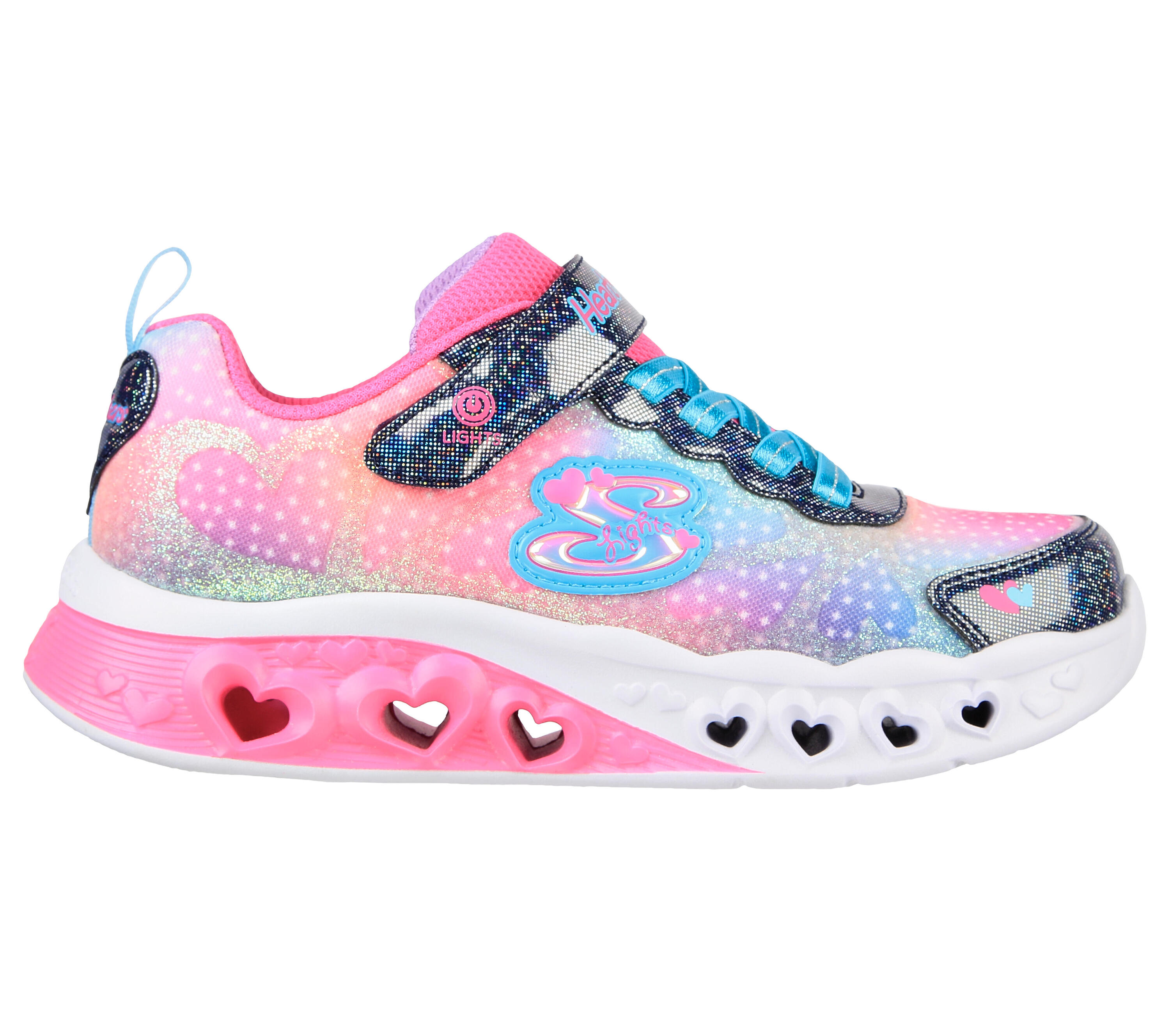 SKECHERS Enfants FLUTTER HEART LIGHTS SIMPLY Sneakers Bleu marine / Multicolore 5/5