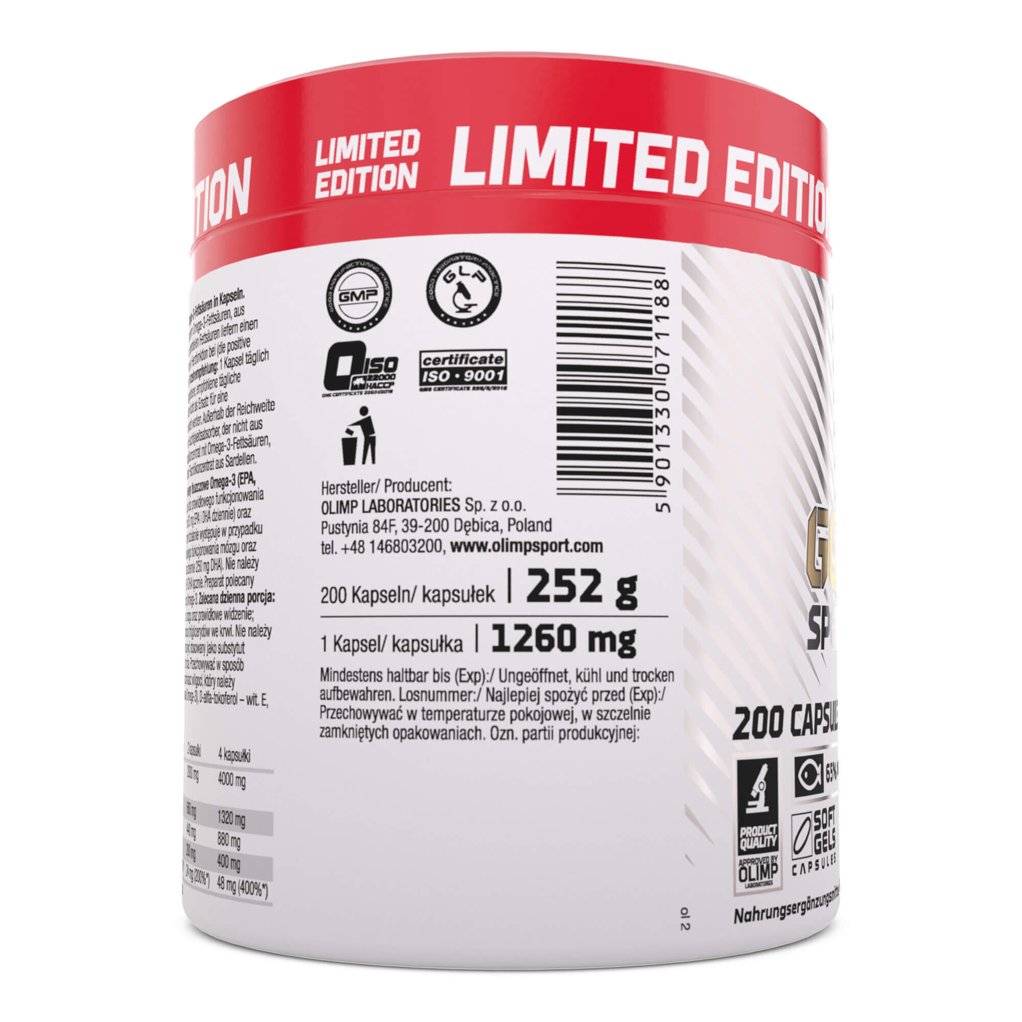 Kwasy tłuszczowe OMEGA 3 Olimp Gold Omega 3™ Sport Edition - 200 Kapsułek 2/4