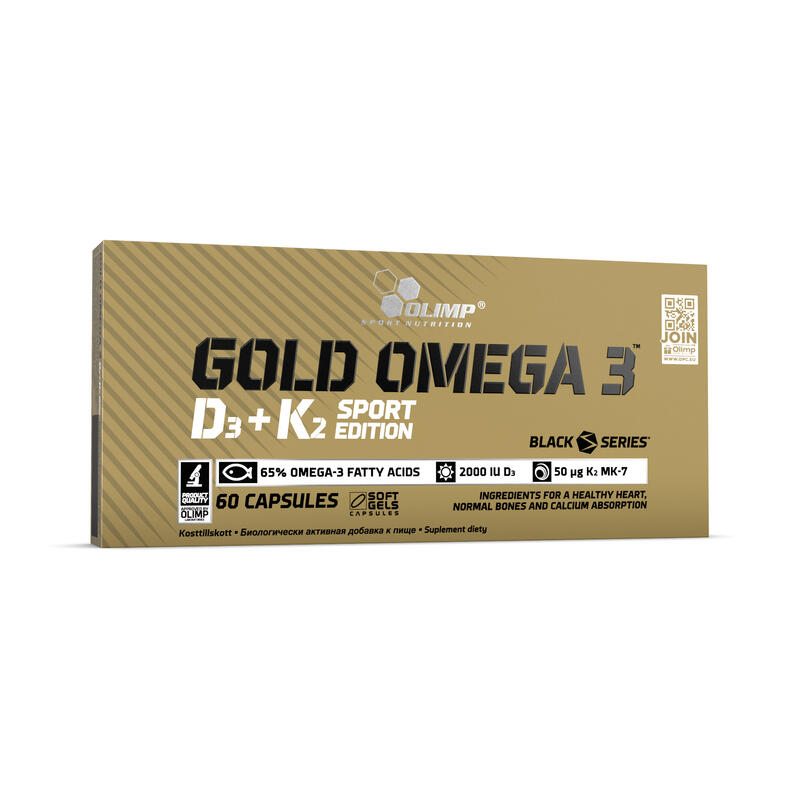 Kwasy tłuszczowe Olimp Gold Omega 3™ D3+K2 Sport Edition - 60 Kapsułek