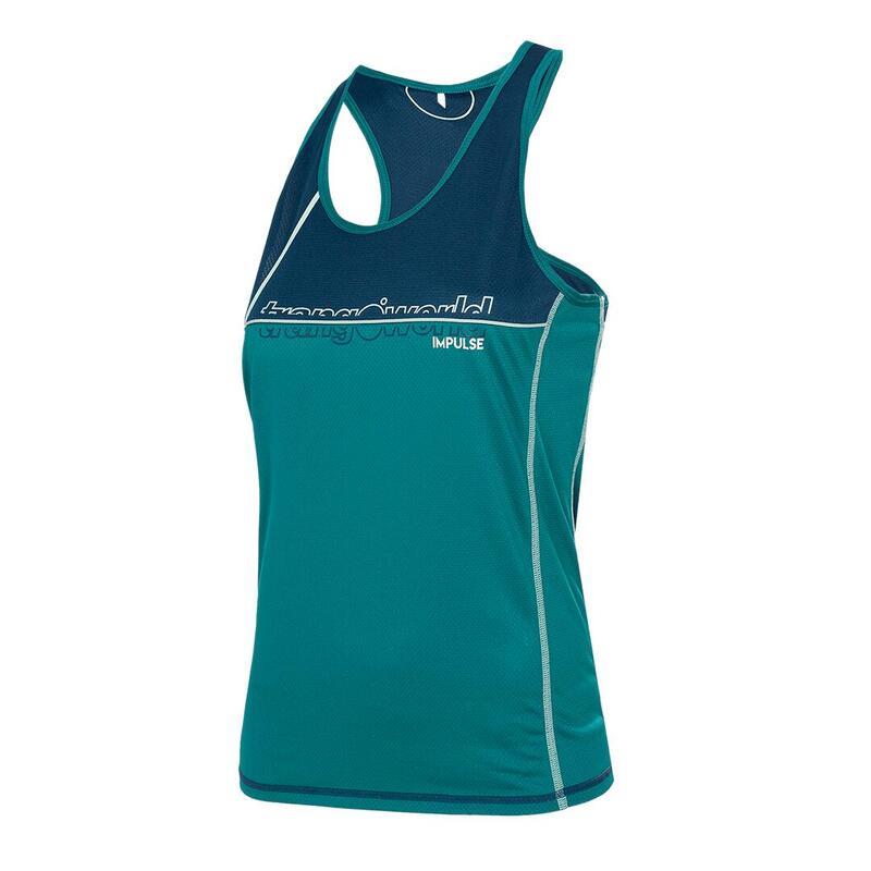 Camiseta sin mangas para Mujer Trangoworld Danxia Verde/Azul protección UV+30