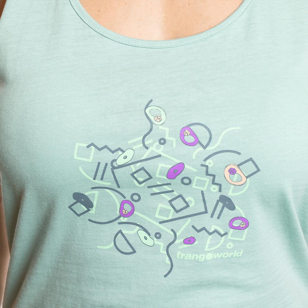 Camiseta sin mangas para Mujer Trangoworld Mazin Verde 4/5