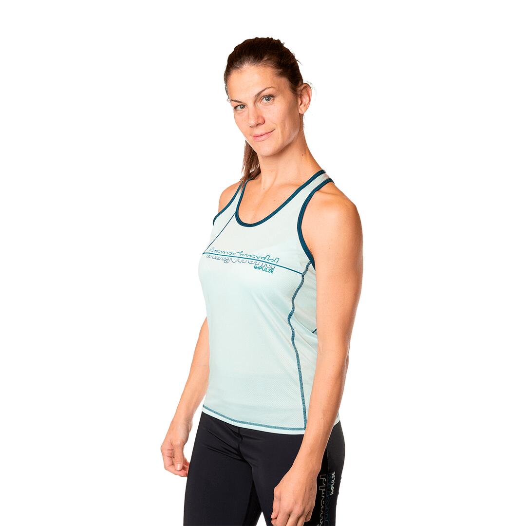 Camiseta de Trail Running para Mujer Trangoworld Danxia Azul/Azul 3/6