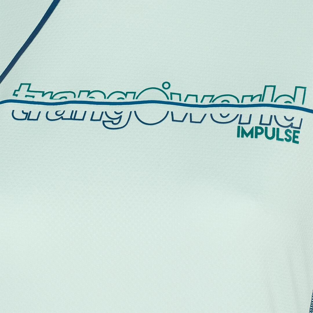 Camiseta de Trail Running para Mujer Trangoworld Sezze Azul/Azul protección UV+ 2/6