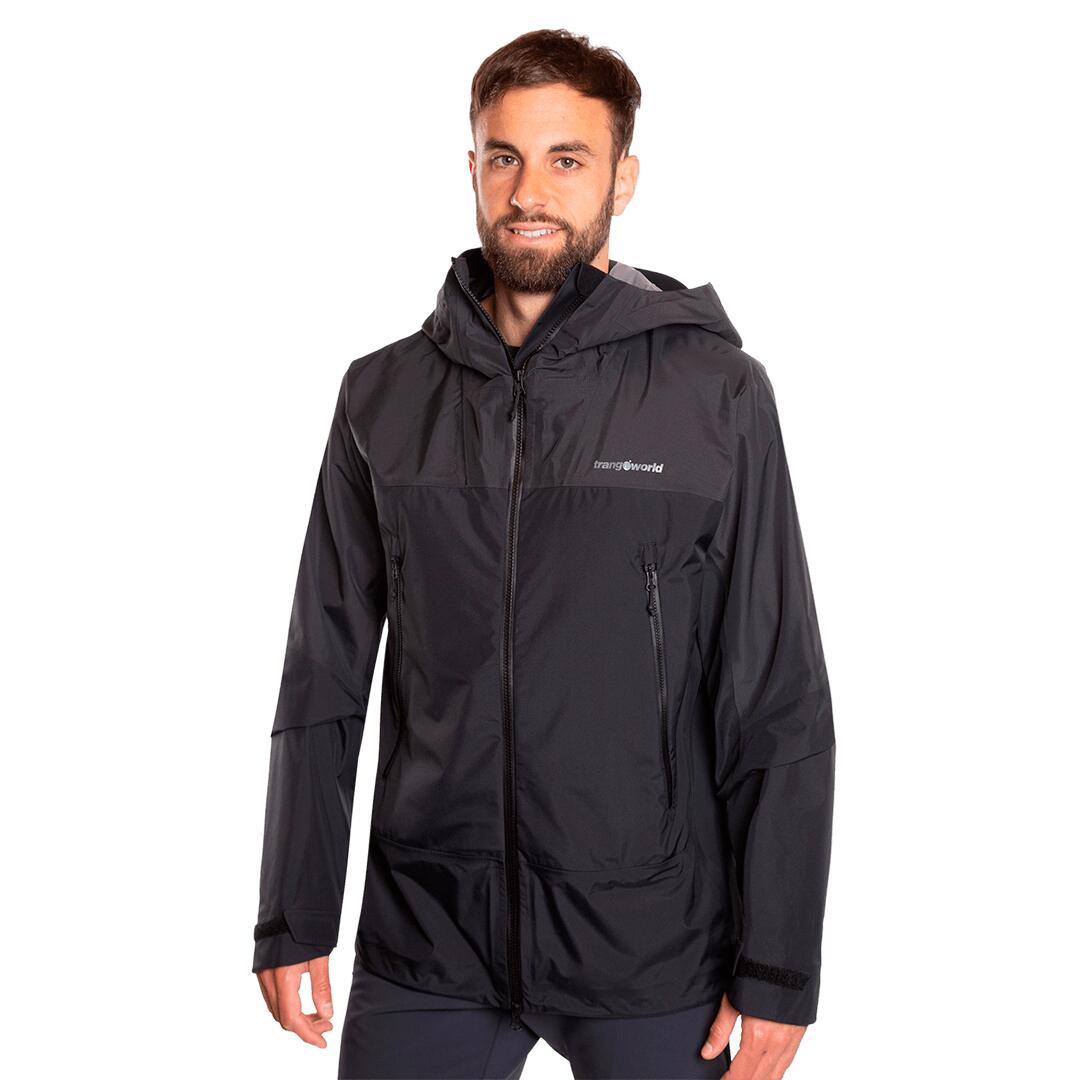 Chaqueta para Hombre Trangoworld Lunkho Negro/Negro/Negro Impermeable 3/7