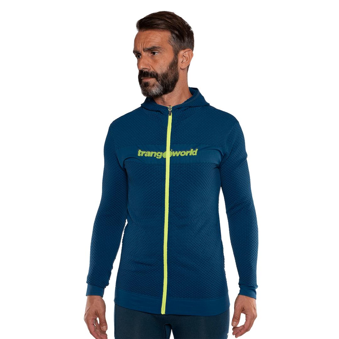 Sudadera con cremallera de Trail Running para Hombre Trangoworld Lanes Azul/ 3/6